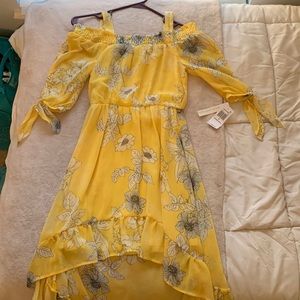 maxi high to low yellow dress from “macys” in size 8 girls